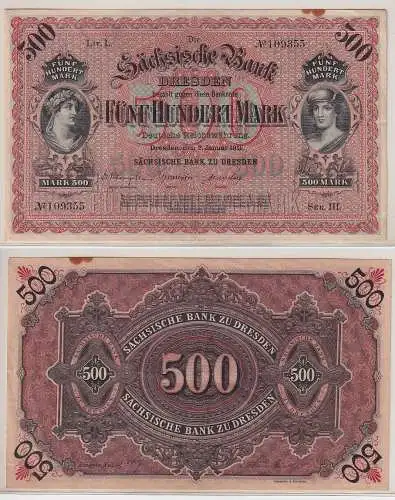 Banknote 500 Mark Sächsische Bank zu Dresden 1911 (159195)