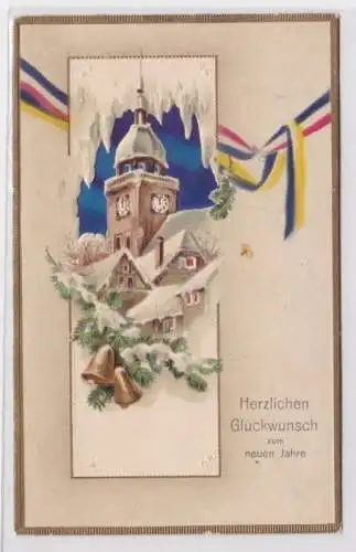 97682 geprägte Ak Herzlichen Glückwunsch zum neuen Jahre 1915
