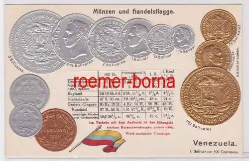 85921 Präge Ak mit Münzabbildungen Venezuela um 1920