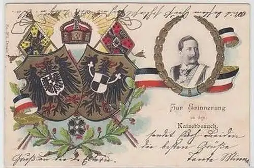 50898 Präge Ak Lithographie Zur Erinnerung an den Kaiserbesuch 1904