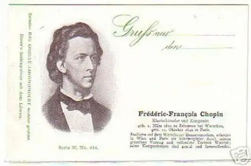 14841 Ak Frédéric Francois Chopin Komponist um 1900