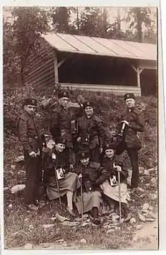 40073 Foto Ak Bergmänner & frauen im Erzgebirge um 1920