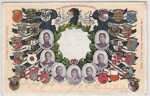 44562 Wappen Präge Ak deutsches Hohenzollern Haus 1902