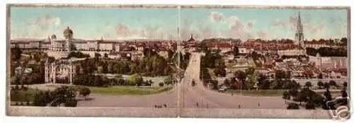 00113 Doppel Klapp Ak Bern Schweiz Panorama 1907