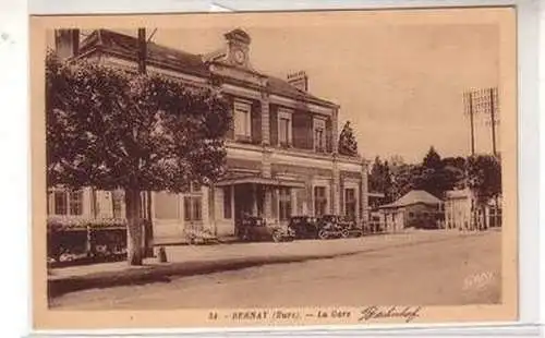 45655 Ak Bernay (Eure) France La Gare 1943