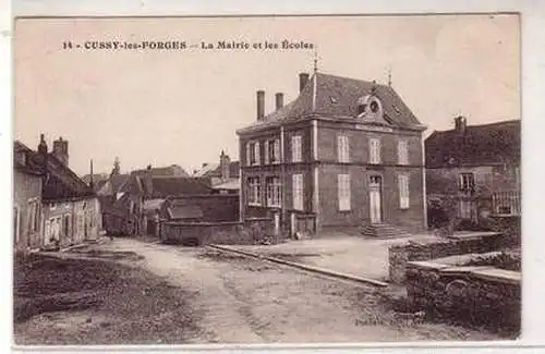 45629 Ak Cussy-les-Forges La Mairie et les Ecoles 1915