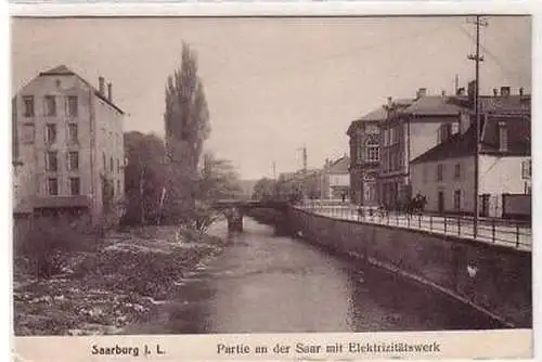 45694 Feldpost Ak Saarburg i.L. Elektrizitätswerk 1918