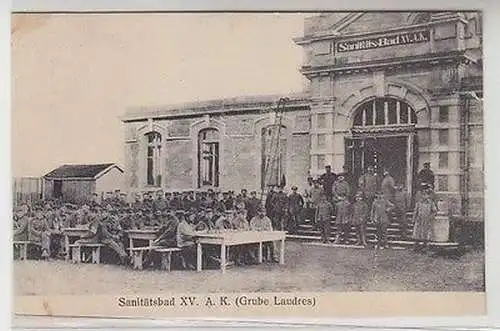 38757 Ak Sanitätsbad XV.A.K. (Grube Laudres) Frankreich 1. Weltkrieg