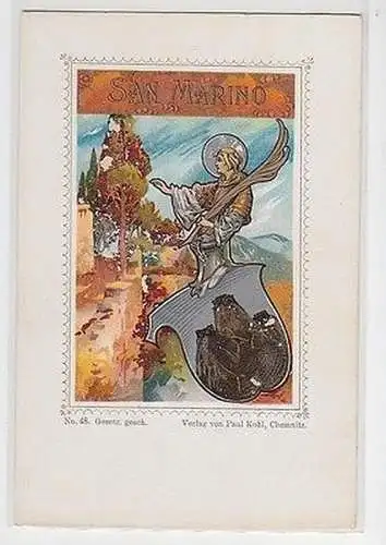 62681 Wappen Ak Lithographie San Marino um 1900