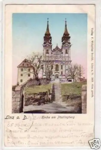 30689 Ak Linz a.D. Kirche am Pöstlingberg 1900