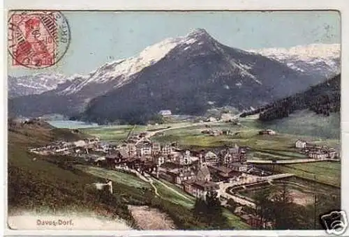 00801 Ak Davos Dorf Totalansicht 1909