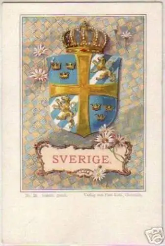 12561 Wappen Ak Schweden Sverige um 1900