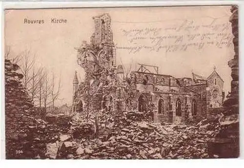 54987 Feldpost Ak Rouvres Frankreich France Kirche 1916