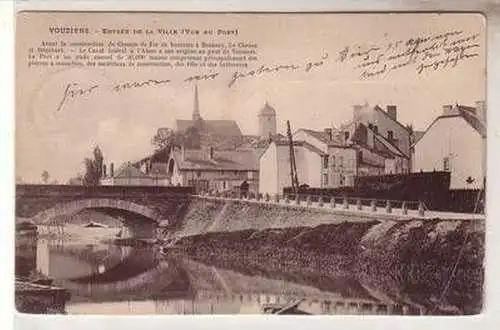 54791 Feldpost Ak Vouziers Frankreich Entrée de la Ville (Vue du Port) 1914