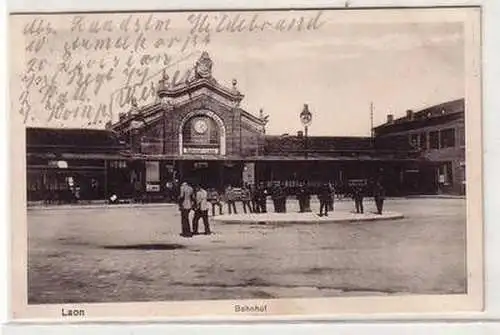 54787 Feldpost Ak Laon Bahnhof Frankreich France 1. Weltkrieg 1916