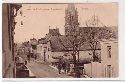 55371 Feldpost Ak Neufchatel (Aisne) Frankreich France Kirche 1. Weltkrieg 1915