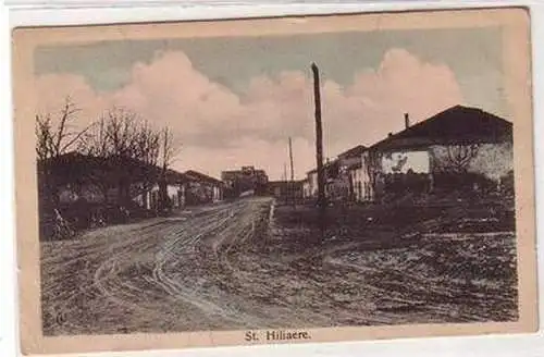 55357 Feldpost Ak St. Hiliaere Frankreich France Straßenansicht 1. Weltkrieg 191