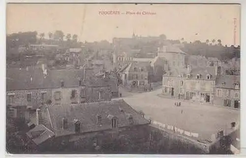 55230 Ak Fougéres Frankreich France Place de Chateau um 1915