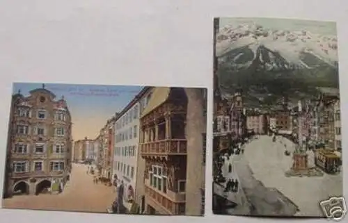 2 schöne Ak Innsbruck Herzog Friedrich Strasse usw.1910