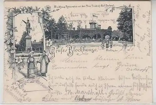 58128 Ak Gruss vom Blockhause Görlitz Restaurant und Denkmal 1898