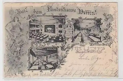 58227 Ak Dresden Friedrichstr. 12 Gruss aus den Wettiner Sälen 1899