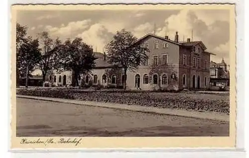 42792 Ak Hainichen in Sachsen Bahnhof um 1930