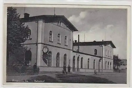 43963 Ak Rosswein in Sachsen Bahnhof 1938