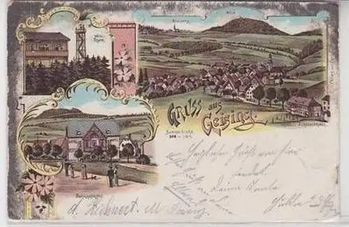 57375 Ak Lithographie Gruß aus Geising im Erzgebirge 1899