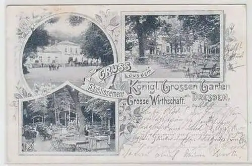 58130 Mehrbild Ak Dresden Etablissement Grosse Wirthschaft im Gr. Garten 1898