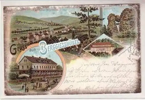 52327 Ak Lithographie Gruss aus Berggießhübel 1899