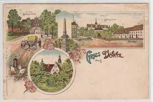 53169 Ak Lithographie Gruß aus Dölitz um 1900