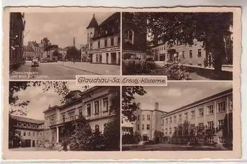 00297 Mehrbild Ak Glauchau Sa. Ersatz-Kaserne um 1930