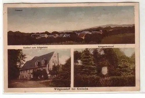 58550 Mehrbild Ak Wittgensdorf b. Kreischa Gasthof zum Erbgericht Kriegerdenkmal