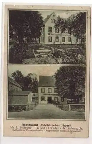 18773 Mehrbild Ak Niederfrohna b. Limbach Restaurant Sächsischer Jäger 1933