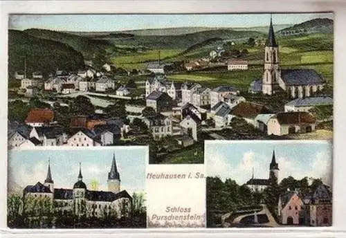 58767 Mehrbild Präge Ak Neuhausen in Sachsen Schloß Purschenstein um 1930