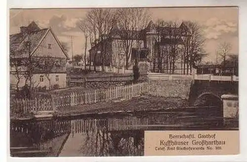 48259 Ak Herrschaftlicher Gasthof Kyffhäuser Großharthau 1919