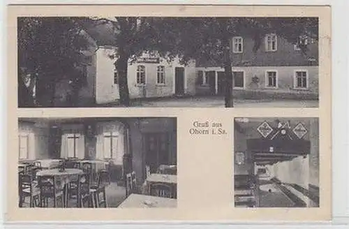 59128 Mehrbild Ak Gruß aus Ohorn in Sa. Schankwirtschaft zur Silberweide um 1930