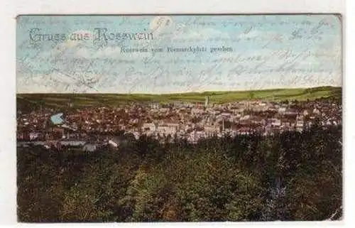 46764 Ak Gruß aus Rosswein vom Bismarckplatz aus 1911