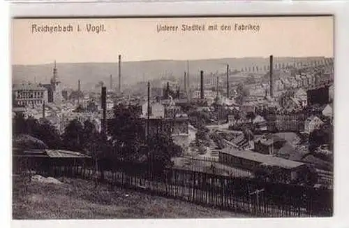 29889 Ak Reichenbach im Vogtland Unterer Stadtteil mit den Fabriken um 1910