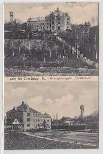 51694 Ak Gruß aus Zitzschewig Männergenesungsheim "Alt-Wettinhöhe" 1919