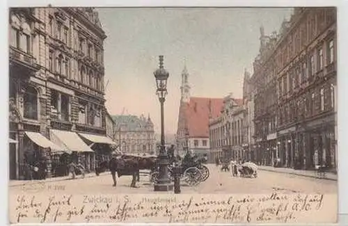 50774 Ak Zwickau in Sachsen Hauptmarkt 1905