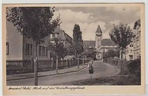 37716 Ak Arnsdorf Sachsen Blick auf das Verwaltungsgebäude 1942