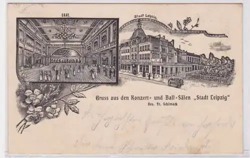 86484 Ak Gruß aus dem Gasthof 'Stadt Leipzig' Radebeul 1907