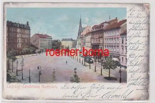 86553 Ak Leipzig Lindenau Marktplatz 1902