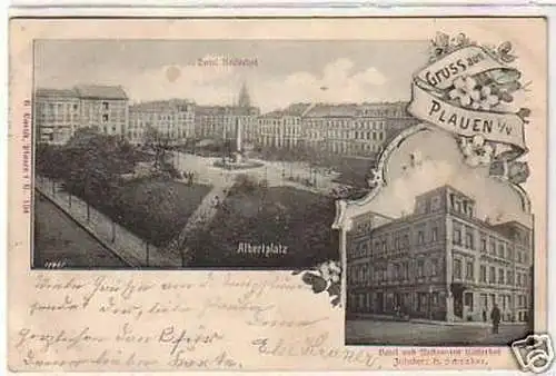 32380 Mehrbild Ak Gruß aus Plauen Hotel Kaiserhof 1902