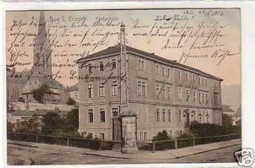 33797 Ak Aue im Erzgebirge Fachschule 1906