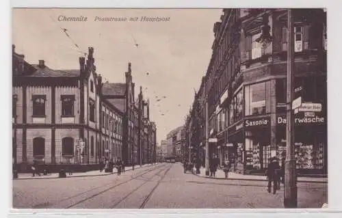 31522 Feldpost Ak Chemnitz Poststraße mit Hauptpost 1917