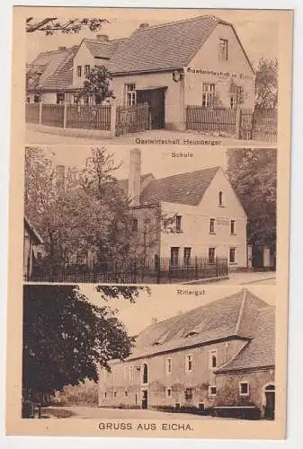 31961 Mehrbild Ak Gruß aus Eicha bei Naunhof Gasthof, Rittergut, Schule um 1910