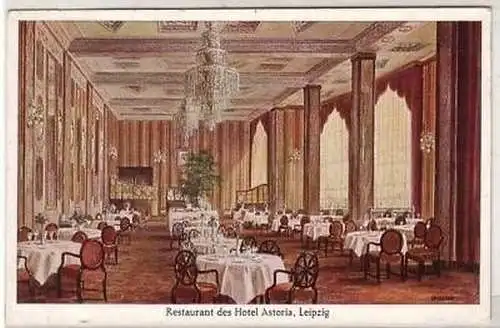 32/52 Ak Leipzig Restaurant des Hotel Astoria 1929