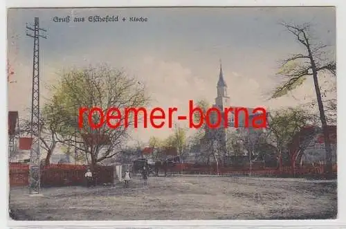 83838 Ak Gruß aus Eschefeld Kirche um 1910